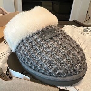 UGG Grey Cozy Knit Slippers